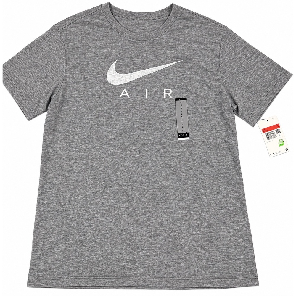 Nike Air Mens Short Sleeve Graphic T-Shirt Heather Grey BV0626-063 Size L NEW